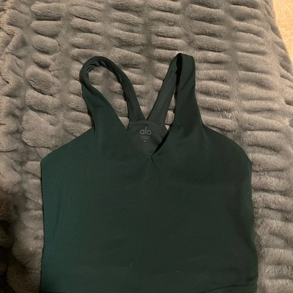ALO Yoga Dark Green Sports Bra - Picture 2 of 2